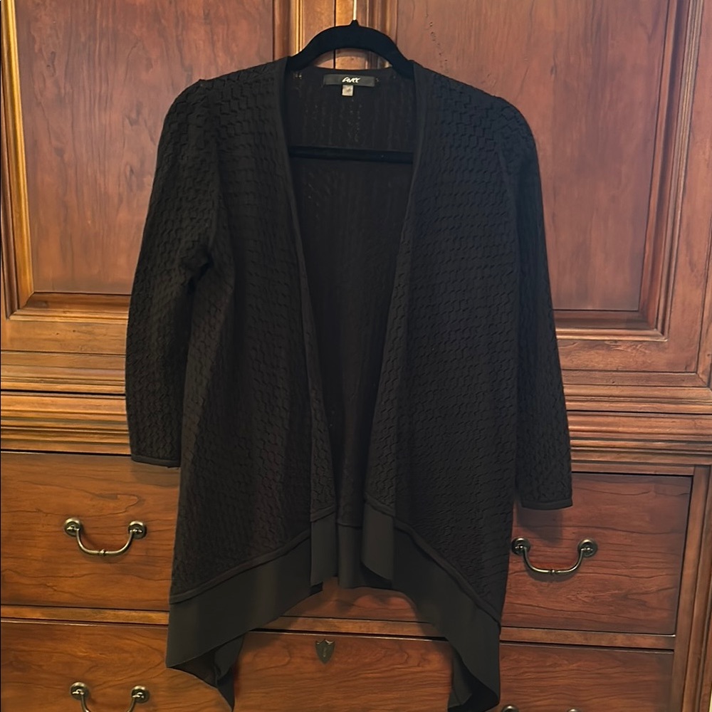 Avec Black Cardigan Sweater with Waterfall Front/Size S